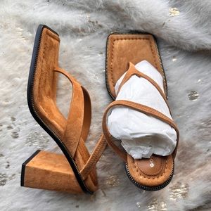 Good American - Suede Standout Square Toe Block Heel